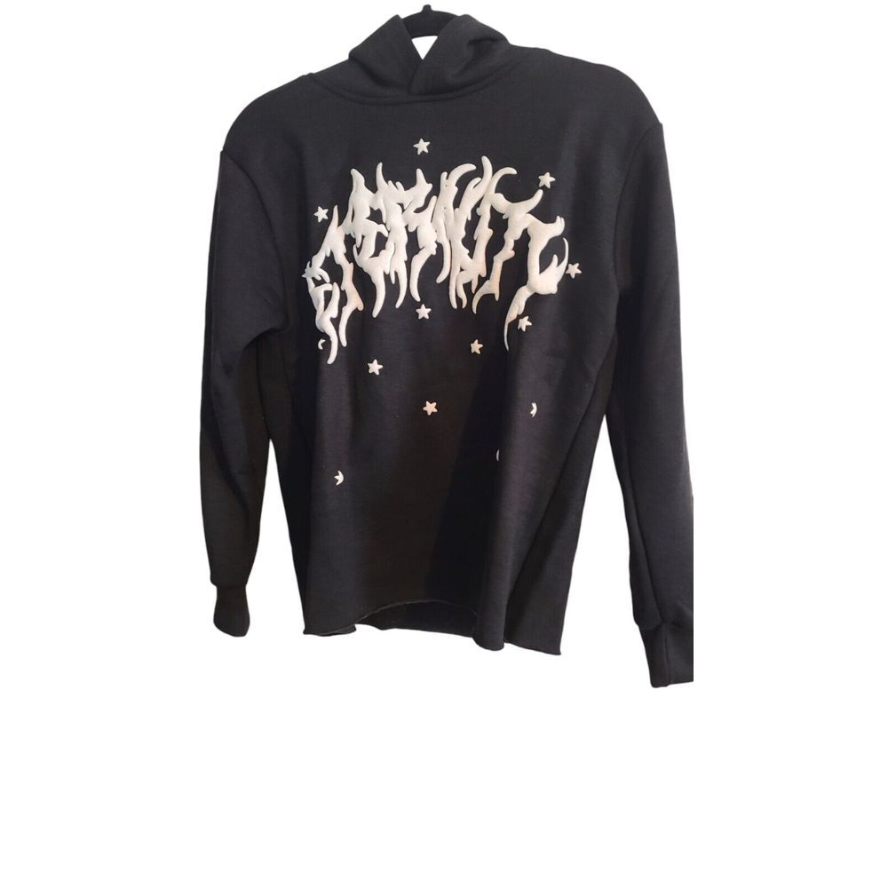 Eternity Sanction Hoodie Sweatshirt Womens Med Black Puff Print Logo SIS Sleeve
